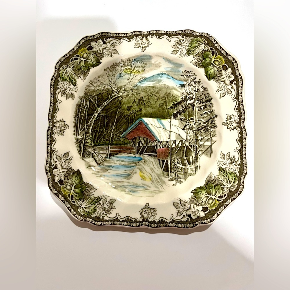 Johnson Bros Covered bridge dessert or salad plate.